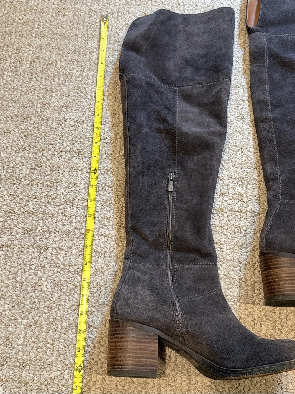 Lucky Brand Women's Over-the-Knee Suede Block Heel Boots - Charcoal